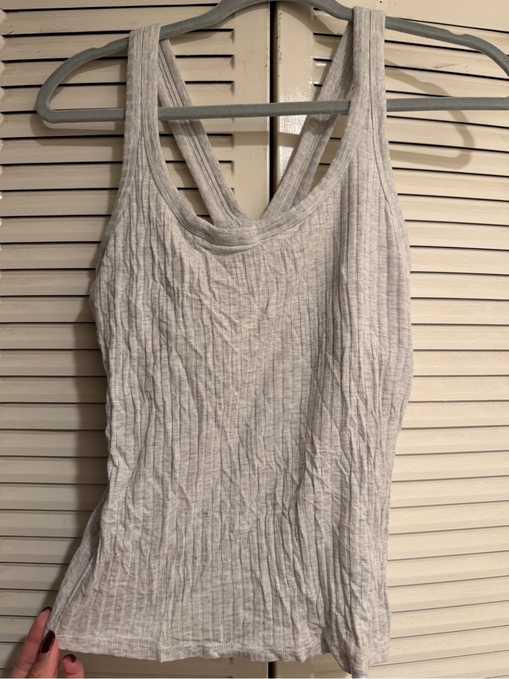 Vuori Heather Gray Ribbed Racerback Tank